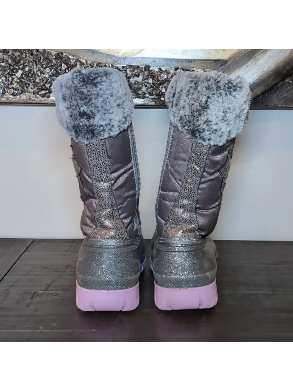 Elements Youth Girls Waterproof Star Pac Winter Boots Size 5 Grey Insulated